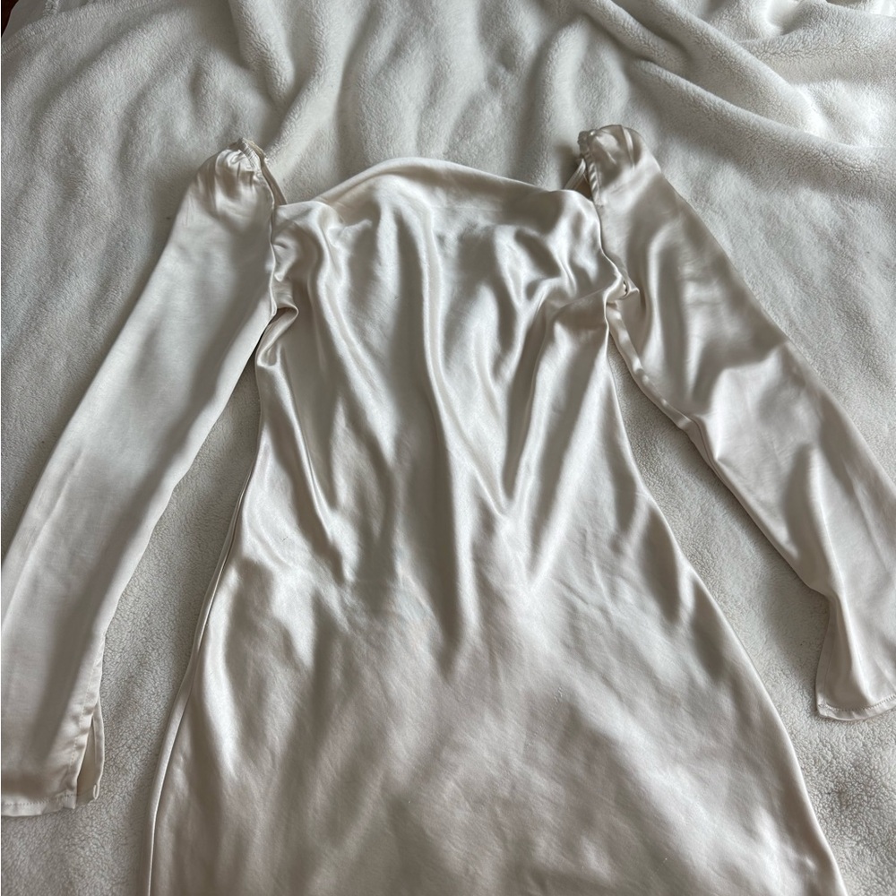 Audrey Cream Satin Long Sleeve Blouse